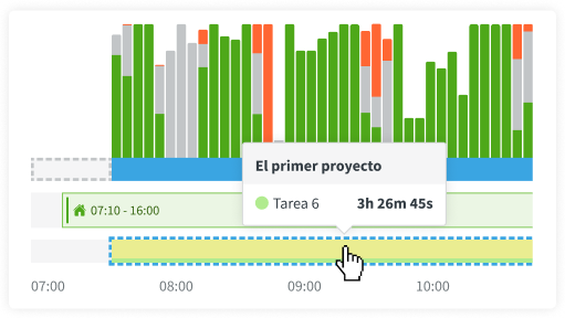 Captura de pantalla de la secci贸n Mi DeskTime.